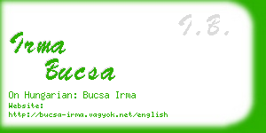 irma bucsa business card